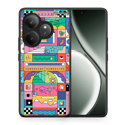 Θήκη Realme GT 6 5G Bubbles Soap από τη Smartfits με σχέδιο στο πίσω μέρος και μαύρο περίβλημα | Realme GT 6 5G Bubbles Soap case with colorful back and black bezels