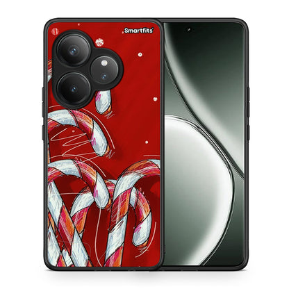 Θήκη Realme GT 6 5G Candy Cane από τη Smartfits με σχέδιο στο πίσω μέρος και μαύρο περίβλημα | Realme GT 6 5G Candy Cane case with colorful back and black bezels