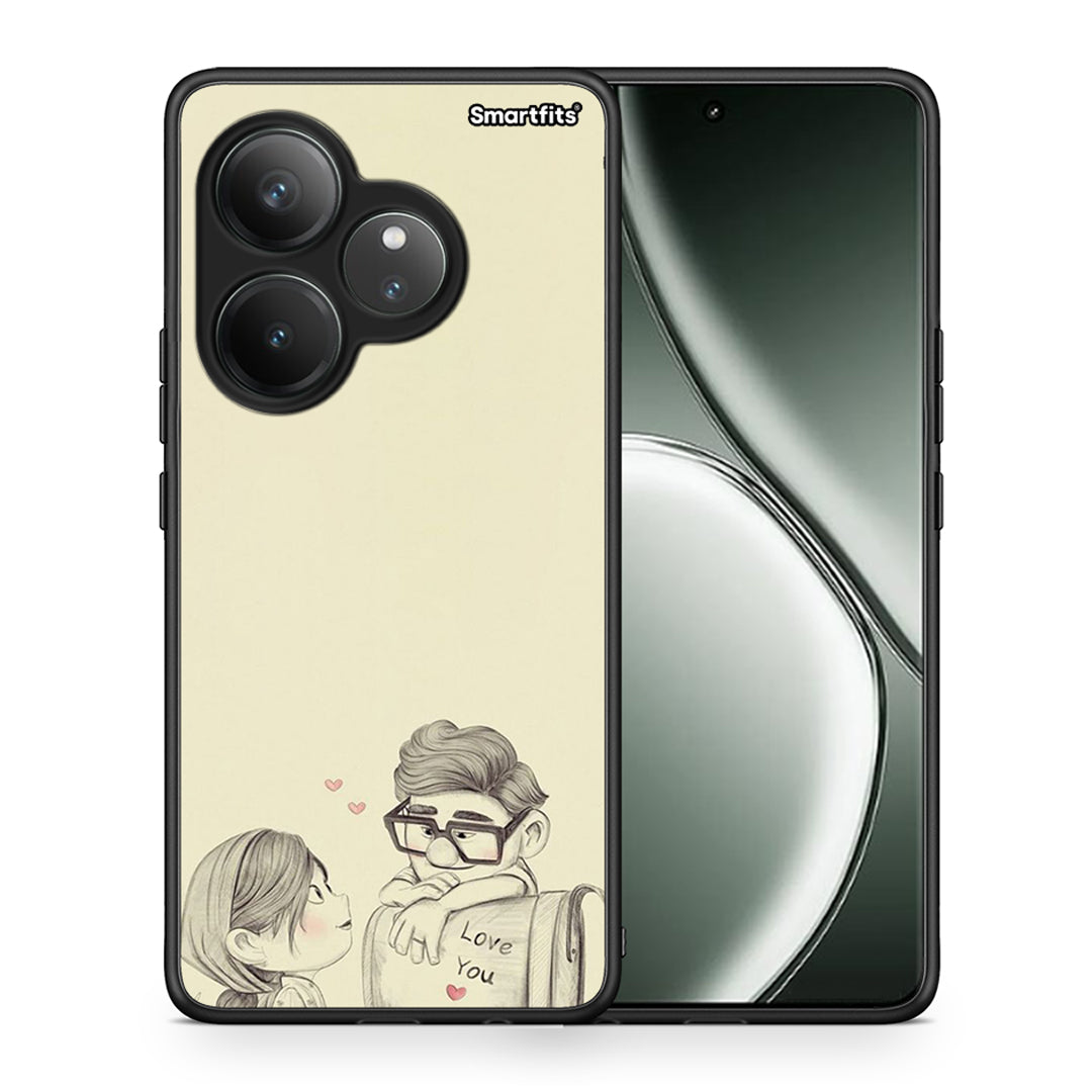 Θήκη Realme GT 6 5G Carl And Ellie από τη Smartfits με σχέδιο στο πίσω μέρος και μαύρο περίβλημα | Realme GT 6 5G Carl And Ellie case with colorful back and black bezels