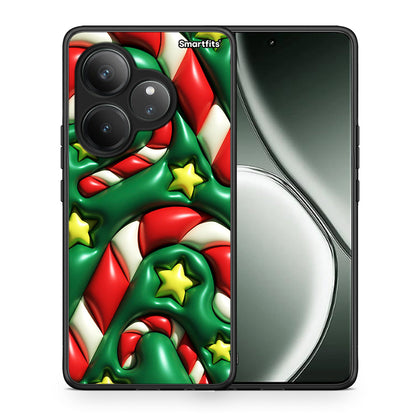 Θήκη Realme GT 6 5G Christmas Bubbles από τη Smartfits με σχέδιο στο πίσω μέρος και μαύρο περίβλημα | Realme GT 6 5G Christmas Bubbles case with colorful back and black bezels