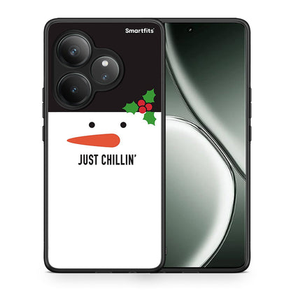 Θήκη Realme GT 6 5G Christmas Chillin από τη Smartfits με σχέδιο στο πίσω μέρος και μαύρο περίβλημα | Realme GT 6 5G Christmas Chillin case with colorful back and black bezels