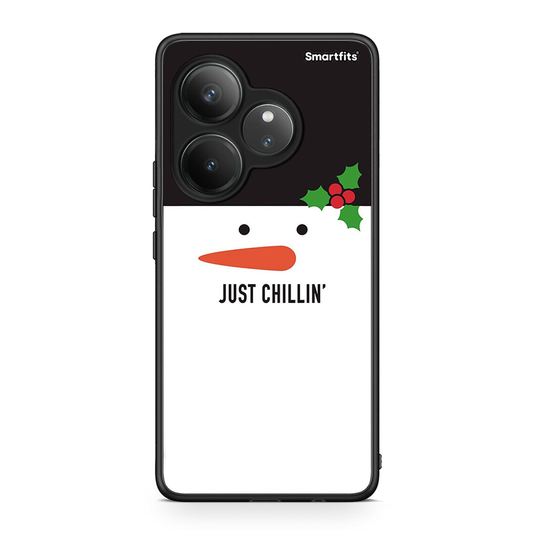 Realme GT 6 5G Christmas Chillin θήκη από τη Smartfits με σχέδιο στο πίσω μέρος και μαύρο περίβλημα | Smartphone case with colorful back and black bezels by Smartfits