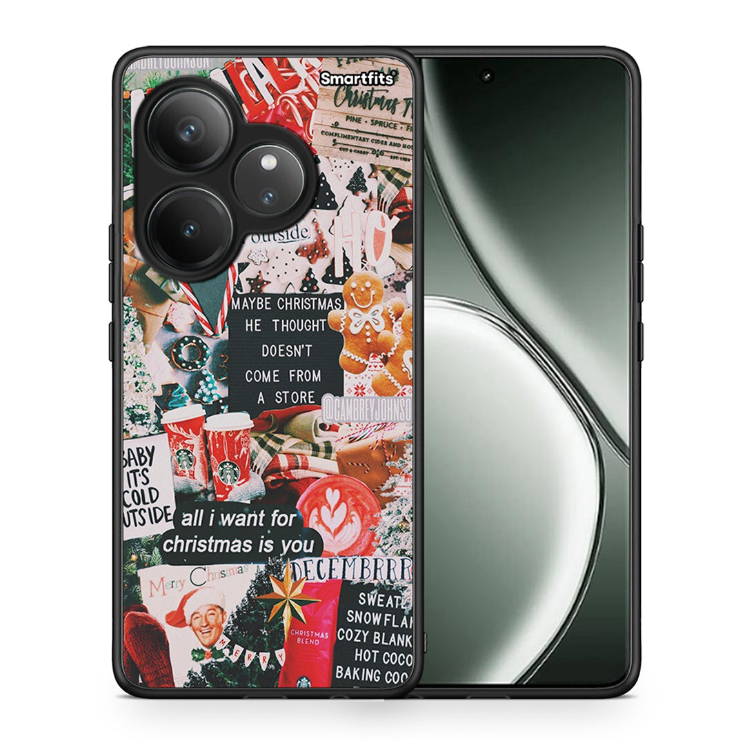 Θήκη Realme GT 6 5G Christmas Happiness από τη Smartfits με σχέδιο στο πίσω μέρος και μαύρο περίβλημα | Realme GT 6 5G Christmas Happiness case with colorful back and black bezels