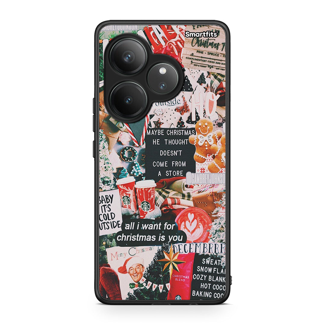 Realme GT 6 5G Christmas Happiness θήκη από τη Smartfits με σχέδιο στο πίσω μέρος και μαύρο περίβλημα | Smartphone case with colorful back and black bezels by Smartfits