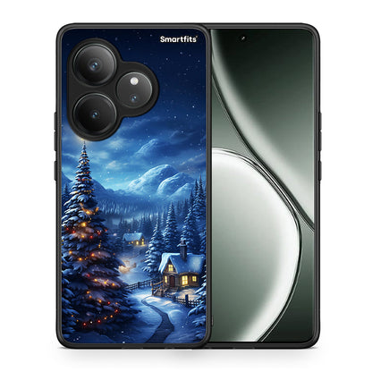 Θήκη Realme GT 6 5G Christmas Scenery από τη Smartfits με σχέδιο στο πίσω μέρος και μαύρο περίβλημα | Realme GT 6 5G Christmas Scenery case with colorful back and black bezels