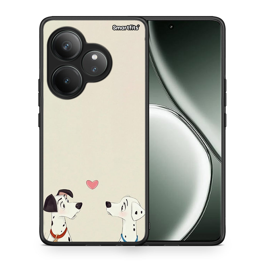 Θήκη Realme GT 6 5G Dalmatians Love από τη Smartfits με σχέδιο στο πίσω μέρος και μαύρο περίβλημα | Realme GT 6 5G Dalmatians Love case with colorful back and black bezels