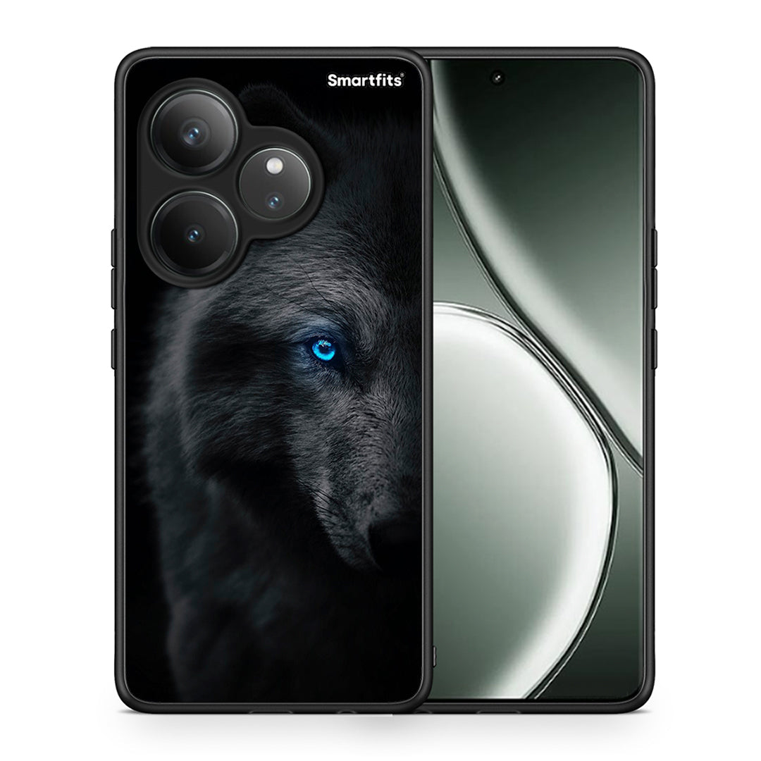 Θήκη Realme GT 6 5G Dark Wolf από τη Smartfits με σχέδιο στο πίσω μέρος και μαύρο περίβλημα | Realme GT 6 5G Dark Wolf case with colorful back and black bezels
