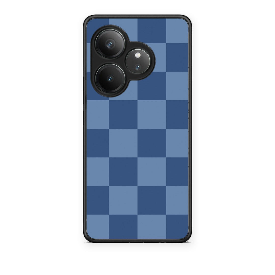 Θήκη Realme GT 6 5G Denim Blue Checkerboard από τη Smartfits με σχέδιο στο πίσω μέρος και μαύρο περίβλημα | Realme GT 6 5G Denim Blue Checkerboard case with colorful back and black bezels