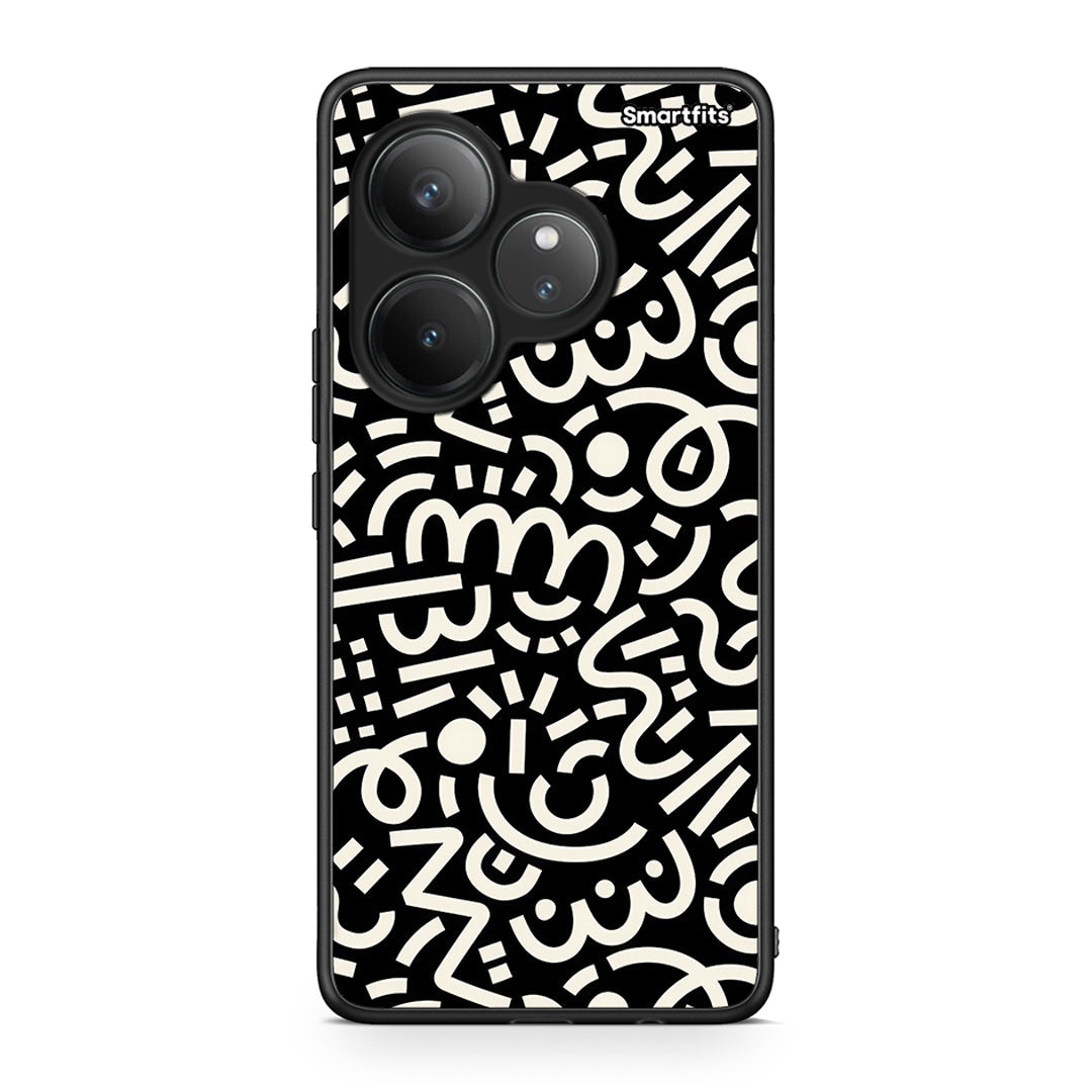 Realme GT 6 5G Doodle Art Θήκη από τη Smartfits με σχέδιο στο πίσω μέρος και μαύρο περίβλημα | Smartphone case with colorful back and black bezels by Smartfits