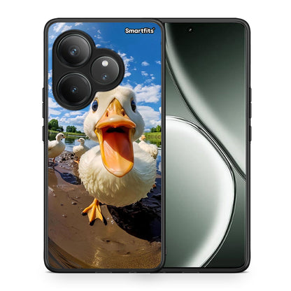 Θήκη Realme GT 6 5G Duck Face από τη Smartfits με σχέδιο στο πίσω μέρος και μαύρο περίβλημα | Realme GT 6 5G Duck Face case with colorful back and black bezels