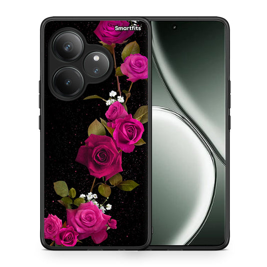 Θήκη Realme GT 6 5G Red Roses Flower από τη Smartfits με σχέδιο στο πίσω μέρος και μαύρο περίβλημα | Realme GT 6 5G Red Roses Flower case with colorful back and black bezels