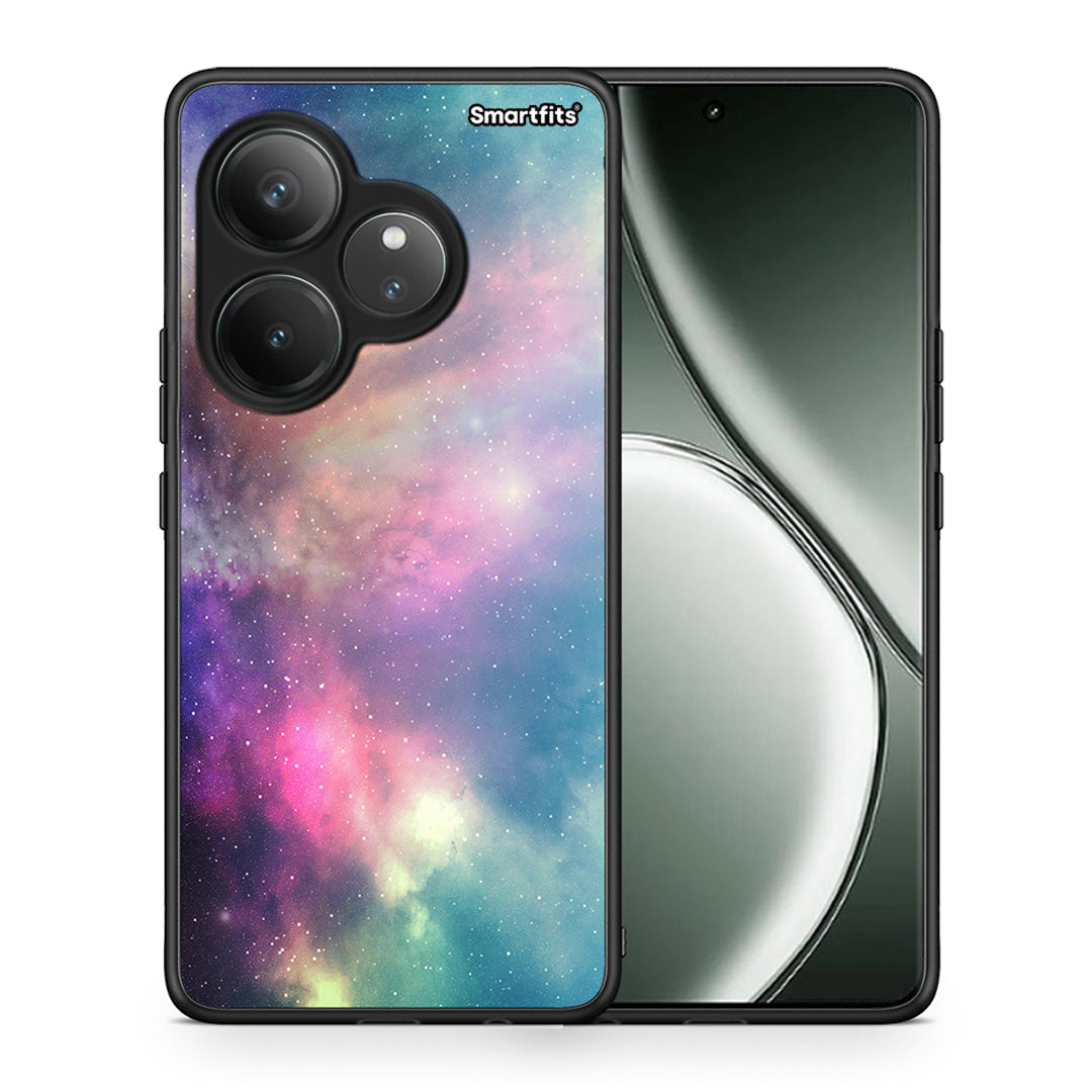 Θήκη Realme GT 6 5G Rainbow Galaxy από τη Smartfits με σχέδιο στο πίσω μέρος και μαύρο περίβλημα | Realme GT 6 5G Rainbow Galaxy case with colorful back and black bezels