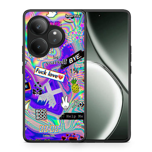 Θήκη Realme GT 6 5G Game Over από τη Smartfits με σχέδιο στο πίσω μέρος και μαύρο περίβλημα | Realme GT 6 5G Game Over case with colorful back and black bezels