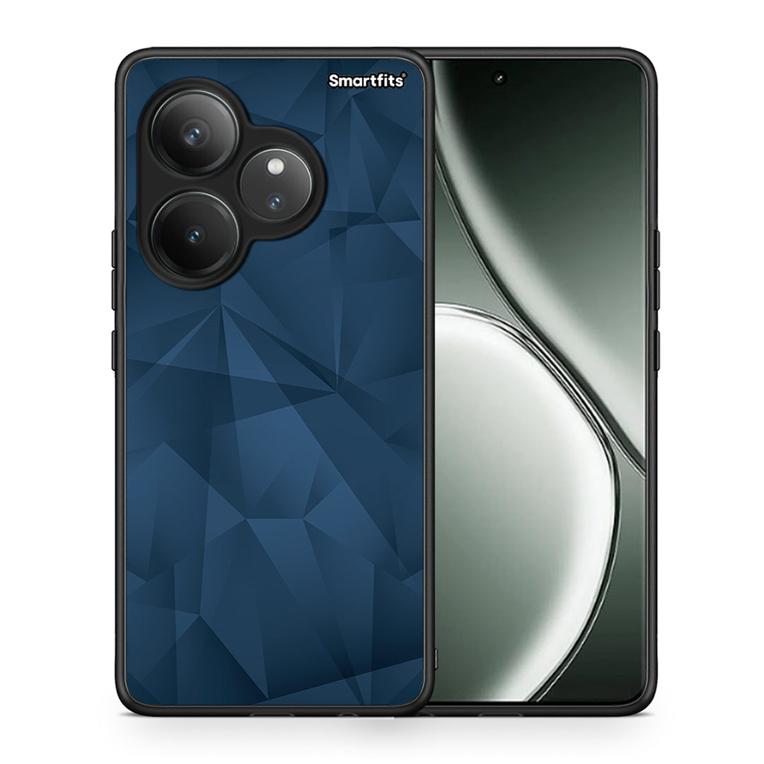 Θήκη Realme GT 6 5G Blue Abstract Geometric από τη Smartfits με σχέδιο στο πίσω μέρος και μαύρο περίβλημα | Realme GT 6 5G Blue Abstract Geometric case with colorful back and black bezels