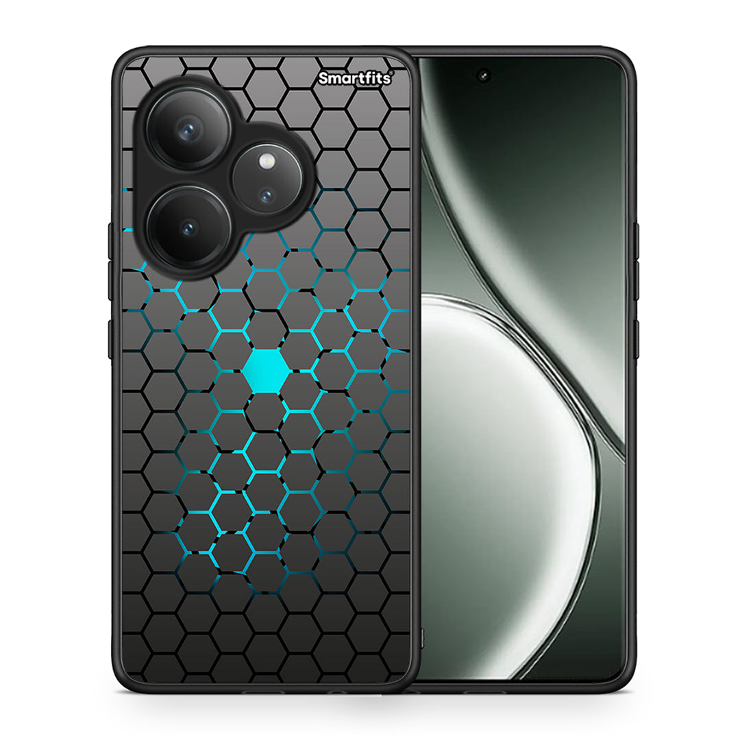 Θήκη Realme GT 6 5G Hexagonal Geometric από τη Smartfits με σχέδιο στο πίσω μέρος και μαύρο περίβλημα | Realme GT 6 5G Hexagonal Geometric case with colorful back and black bezels