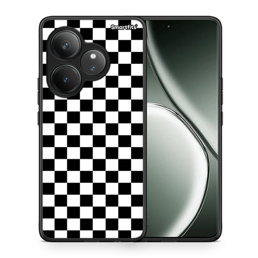 Θήκη Realme GT 6 5G Squares Geometric από τη Smartfits με σχέδιο στο πίσω μέρος και μαύρο περίβλημα | Realme GT 6 5G Squares Geometric case with colorful back and black bezels