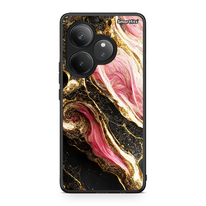 Realme GT 6 5G Glamorous Pink Marble θήκη από τη Smartfits με σχέδιο στο πίσω μέρος και μαύρο περίβλημα | Smartphone case with colorful back and black bezels by Smartfits