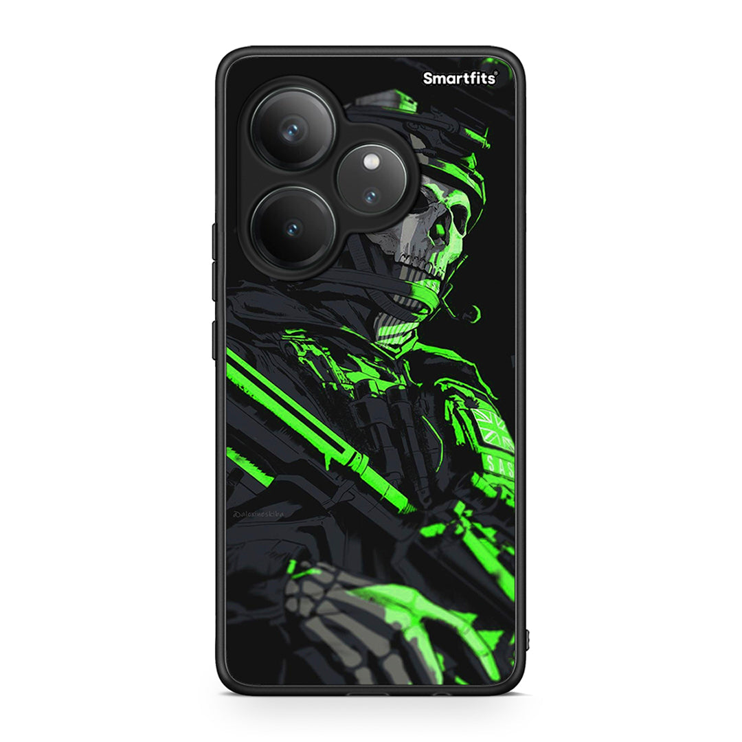 Realme GT 6 5G Green Soldier Θήκη Αγίου Βαλεντίνου από τη Smartfits με σχέδιο στο πίσω μέρος και μαύρο περίβλημα | Smartphone case with colorful back and black bezels by Smartfits