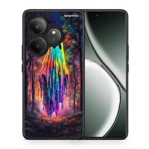Θήκη Realme GT 6 5G Halloween Ghost από τη Smartfits με σχέδιο στο πίσω μέρος και μαύρο περίβλημα | Realme GT 6 5G Halloween Ghost case with colorful back and black bezels