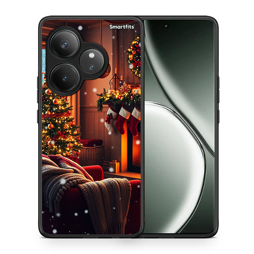 Θήκη Realme GT 6 5G Home For Christmas από τη Smartfits με σχέδιο στο πίσω μέρος και μαύρο περίβλημα | Realme GT 6 5G Home For Christmas case with colorful back and black bezels