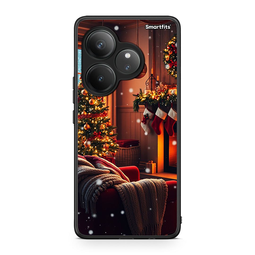 Realme GT 6 5G Home For Christmas θήκη από τη Smartfits με σχέδιο στο πίσω μέρος και μαύρο περίβλημα | Smartphone case with colorful back and black bezels by Smartfits