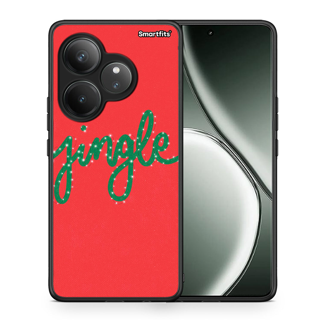 Θήκη Realme GT 6 5G Jingle Xmas από τη Smartfits με σχέδιο στο πίσω μέρος και μαύρο περίβλημα | Realme GT 6 5G Jingle Xmas case with colorful back and black bezels