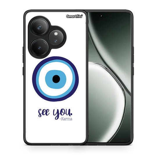 Θήκη Realme GT 6 5G Karma Says από τη Smartfits με σχέδιο στο πίσω μέρος και μαύρο περίβλημα | Realme GT 6 5G Karma Says case with colorful back and black bezels