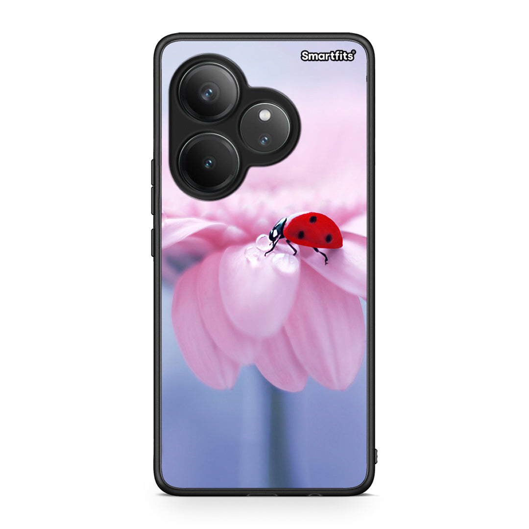 Realme GT 6 5G Ladybug Flower θήκη από τη Smartfits με σχέδιο στο πίσω μέρος και μαύρο περίβλημα | Smartphone case with colorful back and black bezels by Smartfits
