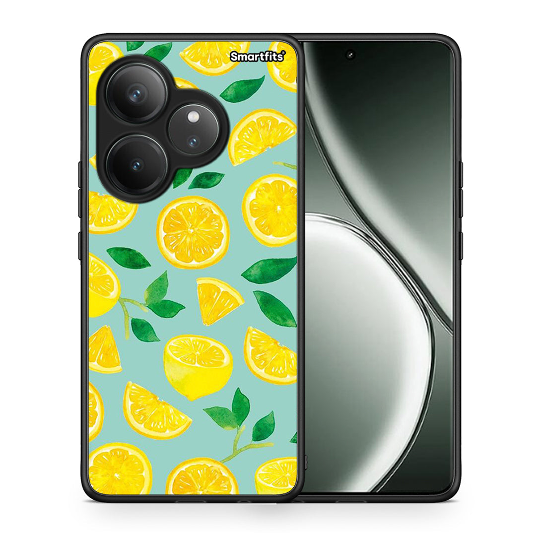 Θήκη Realme GT 6 5G Lemons από τη Smartfits με σχέδιο στο πίσω μέρος και μαύρο περίβλημα | Realme GT 6 5G Lemons case with colorful back and black bezels