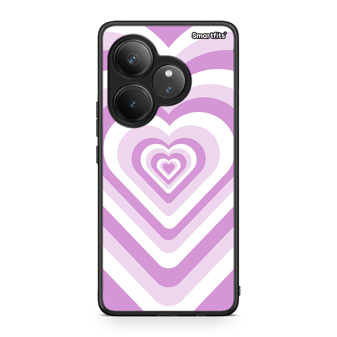 Realme GT 6 5G Lilac Hearts θήκη από τη Smartfits με σχέδιο στο πίσω μέρος και μαύρο περίβλημα | Smartphone case with colorful back and black bezels by Smartfits