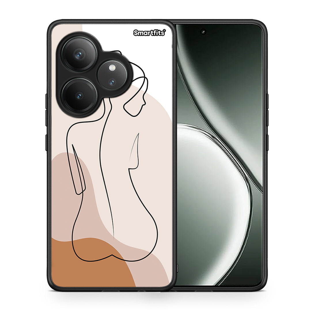 Θήκη Realme GT 6 5G LineArt Woman από τη Smartfits με σχέδιο στο πίσω μέρος και μαύρο περίβλημα | Realme GT 6 5G LineArt Woman case with colorful back and black bezels