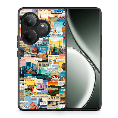 Θήκη Realme GT 6 5G Live To Travel από τη Smartfits με σχέδιο στο πίσω μέρος και μαύρο περίβλημα | Realme GT 6 5G Live To Travel case with colorful back and black bezels