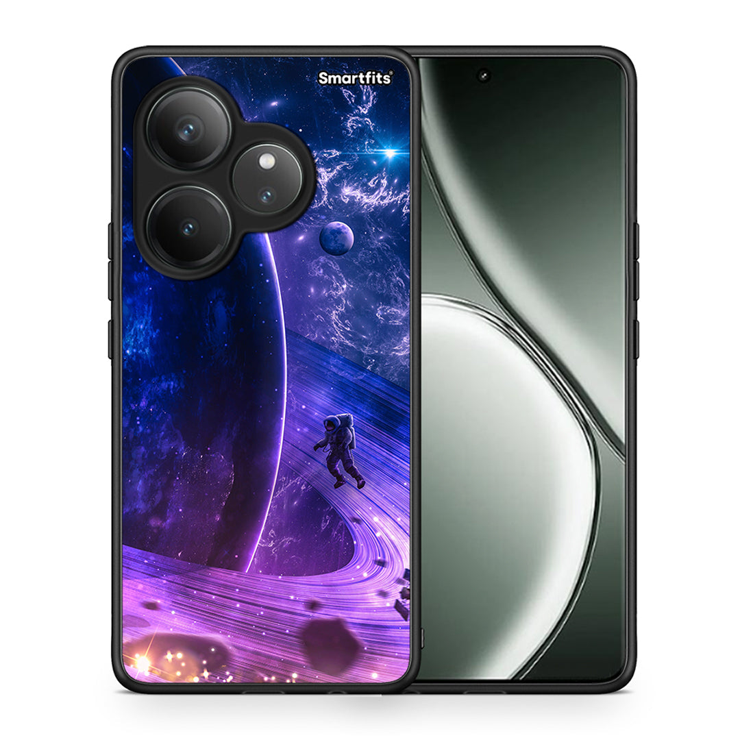 Θήκη Realme GT 6 5G Lost Astronaut από τη Smartfits με σχέδιο στο πίσω μέρος και μαύρο περίβλημα | Realme GT 6 5G Lost Astronaut case with colorful back and black bezels