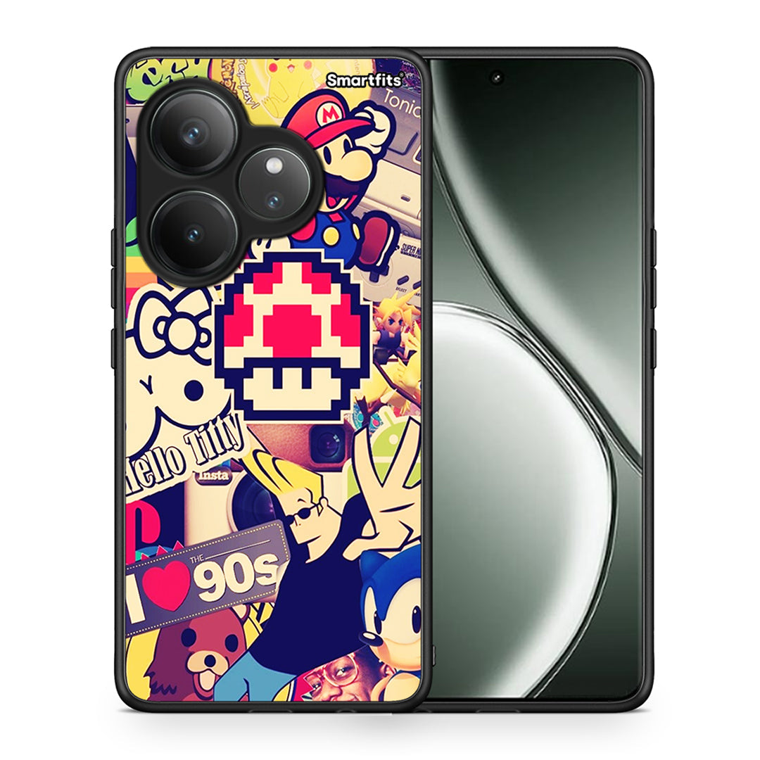 Θήκη Realme GT 6 5G Love The 90s από τη Smartfits με σχέδιο στο πίσω μέρος και μαύρο περίβλημα | Realme GT 6 5G Love The 90s case with colorful back and black bezels