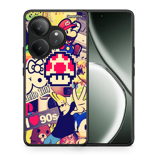 Θήκη Realme GT 6 5G Love The 90s από τη Smartfits με σχέδιο στο πίσω μέρος και μαύρο περίβλημα | Realme GT 6 5G Love The 90s case with colorful back and black bezels