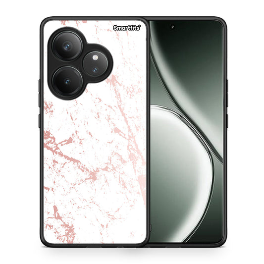 Θήκη Realme GT 6 5G Pink Splash Marble από τη Smartfits με σχέδιο στο πίσω μέρος και μαύρο περίβλημα | Realme GT 6 5G Pink Splash Marble case with colorful back and black bezels