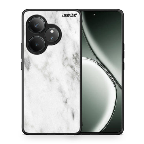 Θήκη Realme GT 6 5G White Marble από τη Smartfits με σχέδιο στο πίσω μέρος και μαύρο περίβλημα | Realme GT 6 5G White Marble case with colorful back and black bezels
