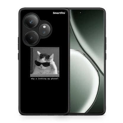 Θήκη Realme GT 6 5G Meme Cat από τη Smartfits με σχέδιο στο πίσω μέρος και μαύρο περίβλημα | Realme GT 6 5G Meme Cat case with colorful back and black bezels