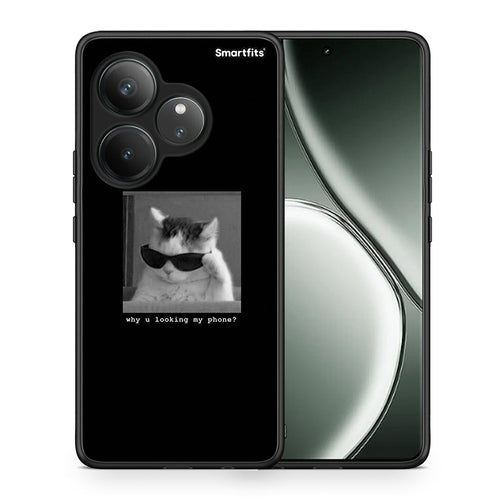 Θήκη Realme GT 6 5G Meme Cat από τη Smartfits με σχέδιο στο πίσω μέρος και μαύρο περίβλημα | Realme GT 6 5G Meme Cat case with colorful back and black bezels