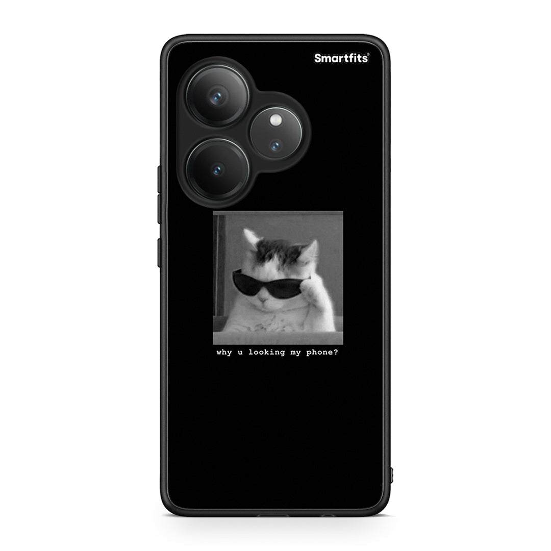Realme GT 6 5G Meme Cat θήκη από τη Smartfits με σχέδιο στο πίσω μέρος και μαύρο περίβλημα | Smartphone case with colorful back and black bezels by Smartfits