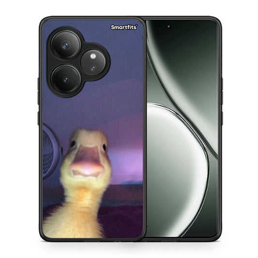 Θήκη Realme GT 6 5G Meme Duck από τη Smartfits με σχέδιο στο πίσω μέρος και μαύρο περίβλημα | Realme GT 6 5G Meme Duck case with colorful back and black bezels