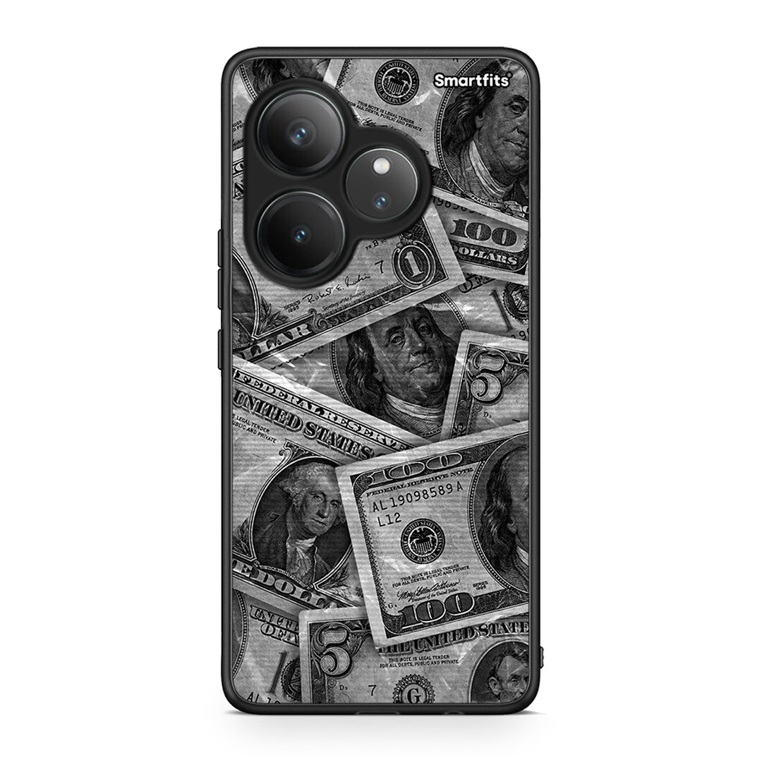 Realme GT 6 5G Money Dollars θήκη από τη Smartfits με σχέδιο στο πίσω μέρος και μαύρο περίβλημα | Smartphone case with colorful back and black bezels by Smartfits