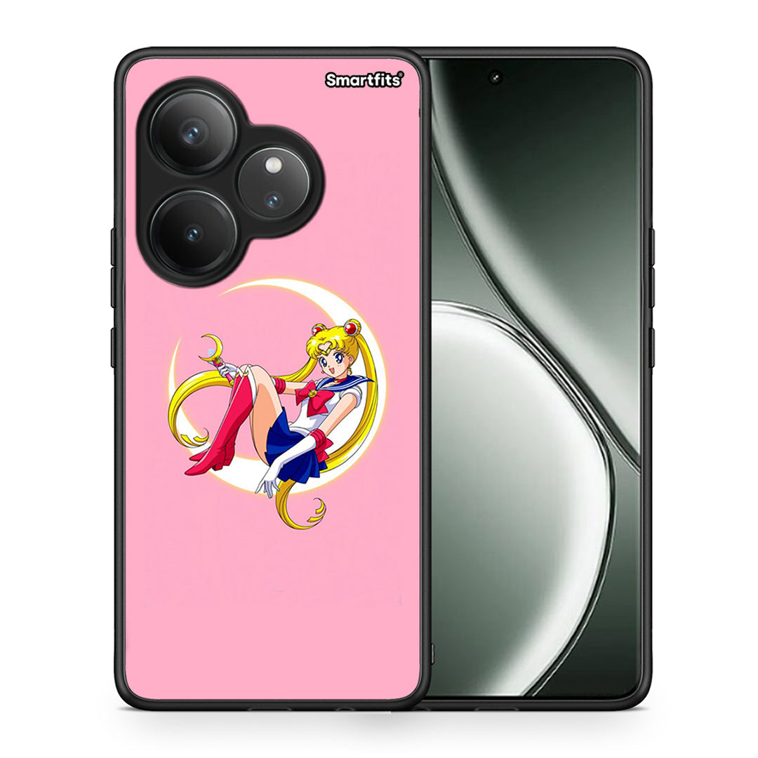 Θήκη Realme GT 6 5G Moon Girl από τη Smartfits με σχέδιο στο πίσω μέρος και μαύρο περίβλημα | Realme GT 6 5G Moon Girl case with colorful back and black bezels