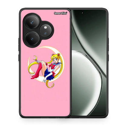 Θήκη Realme GT 6 5G Moon Girl από τη Smartfits με σχέδιο στο πίσω μέρος και μαύρο περίβλημα | Realme GT 6 5G Moon Girl case with colorful back and black bezels