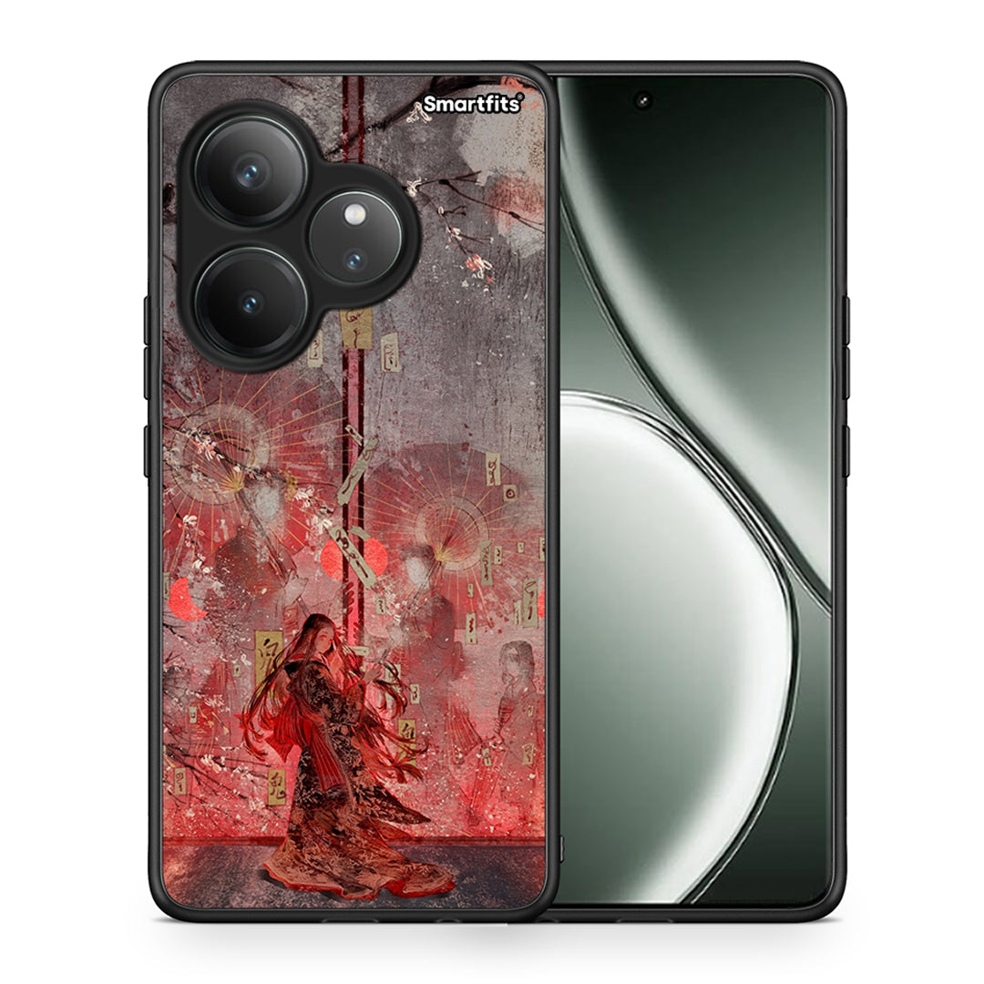 Θήκη Realme GT 6 5G Nezuko Kamado από τη Smartfits με σχέδιο στο πίσω μέρος και μαύρο περίβλημα | Realme GT 6 5G Nezuko Kamado case with colorful back and black bezels