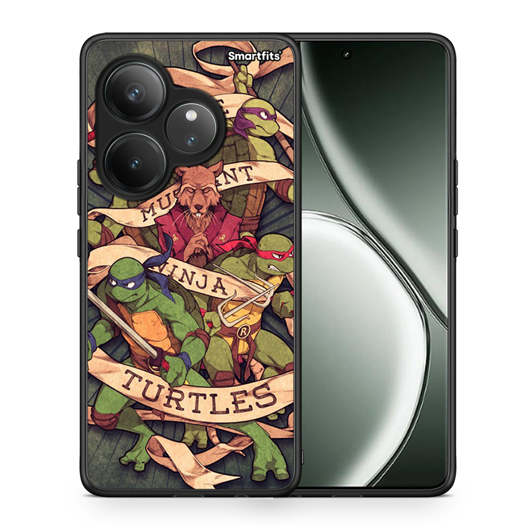 Θήκη Realme GT 6 5G Ninja Turtles από τη Smartfits με σχέδιο στο πίσω μέρος και μαύρο περίβλημα | Realme GT 6 5G Ninja Turtles case with colorful back and black bezels