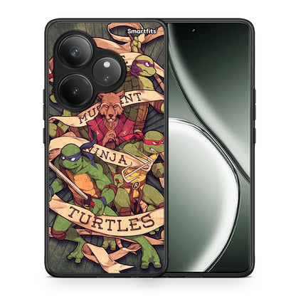 Θήκη Realme GT 6 5G Ninja Turtles από τη Smartfits με σχέδιο στο πίσω μέρος και μαύρο περίβλημα | Realme GT 6 5G Ninja Turtles case with colorful back and black bezels