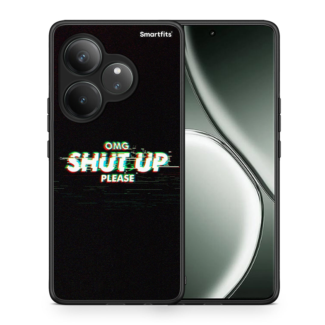 Θήκη Realme GT 6 5G OMG ShutUp από τη Smartfits με σχέδιο στο πίσω μέρος και μαύρο περίβλημα | Realme GT 6 5G OMG ShutUp case with colorful back and black bezels