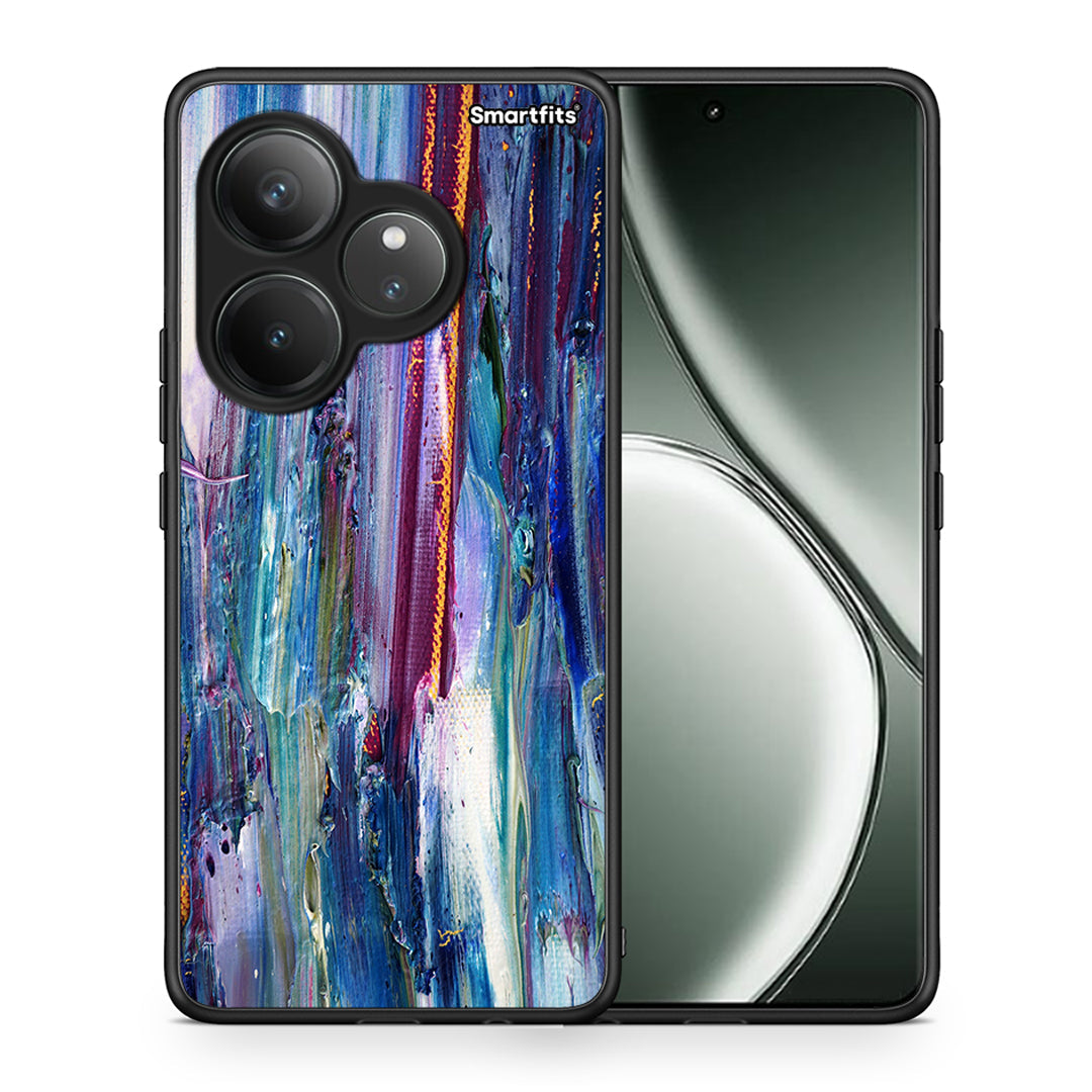 Θήκη Realme GT 6 5G Winter Paint από τη Smartfits με σχέδιο στο πίσω μέρος και μαύρο περίβλημα | Realme GT 6 5G Winter Paint case with colorful back and black bezels