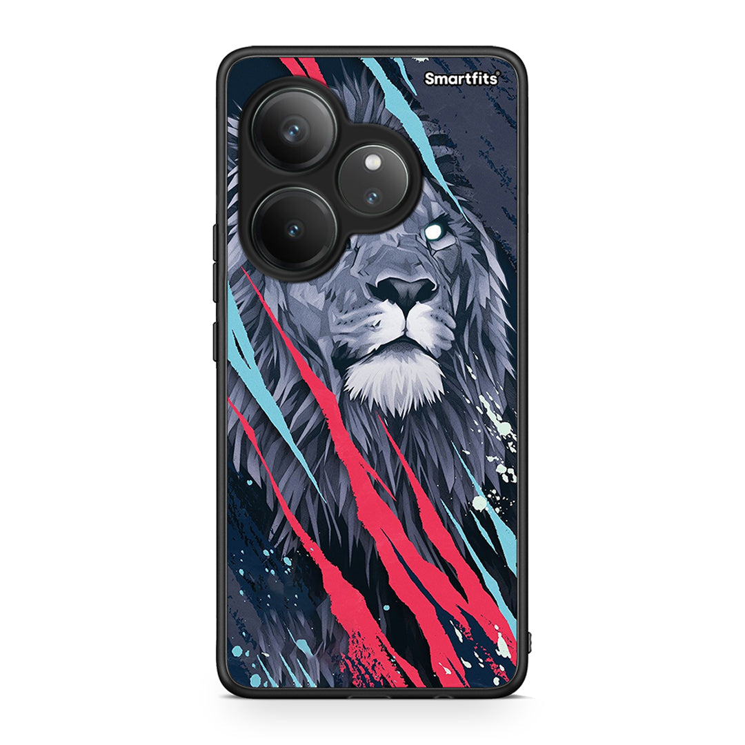 4 - Realme GT 6 5G Lion Designer PopArt case, cover, bumper